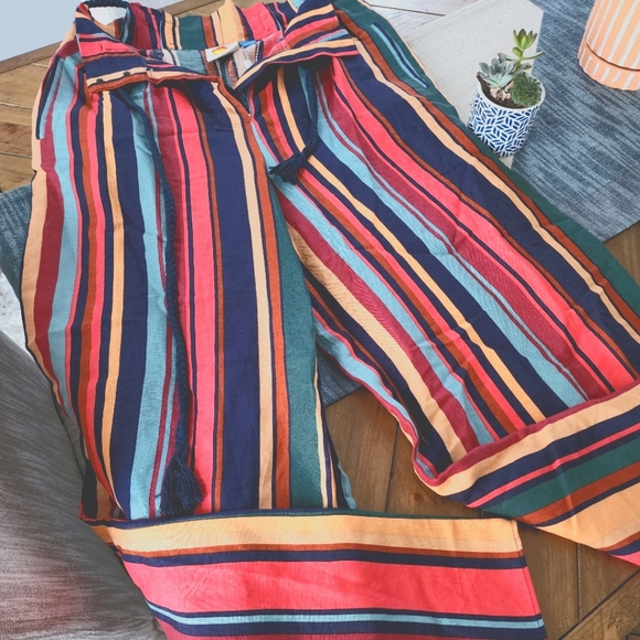 NWT Anthropologie Farm Rio Striped Wide Leg Pants - Picture 2 of 5